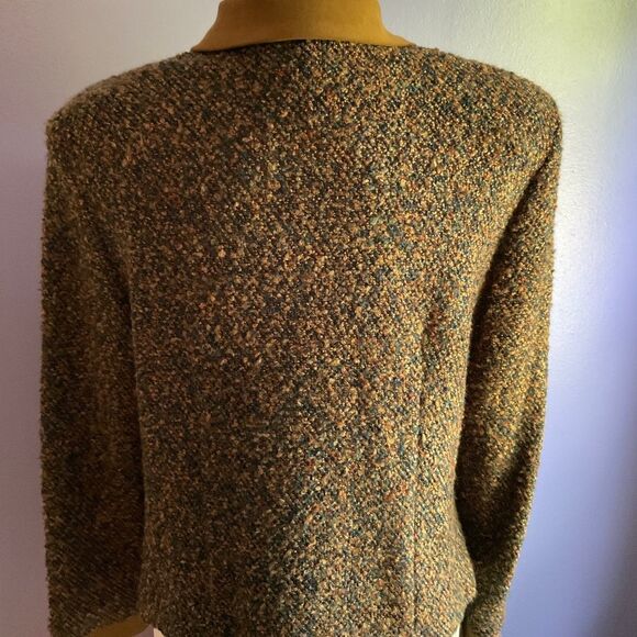 2-Piece Brown Pantsuit with Velour Pant and Nubby Textured Top/ Jacket 14P - Picture 4 of 7